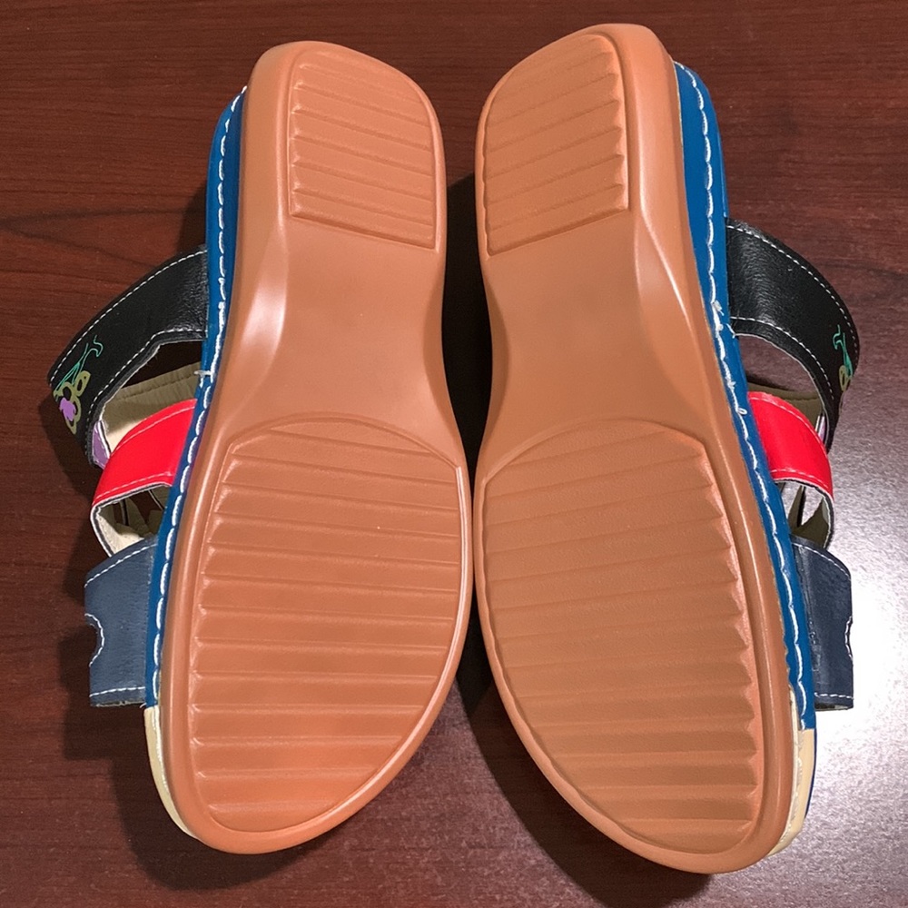 NWOT Colorful sandals, Velcro closure, Women’s size 10, never worn - Picture 6 of 6